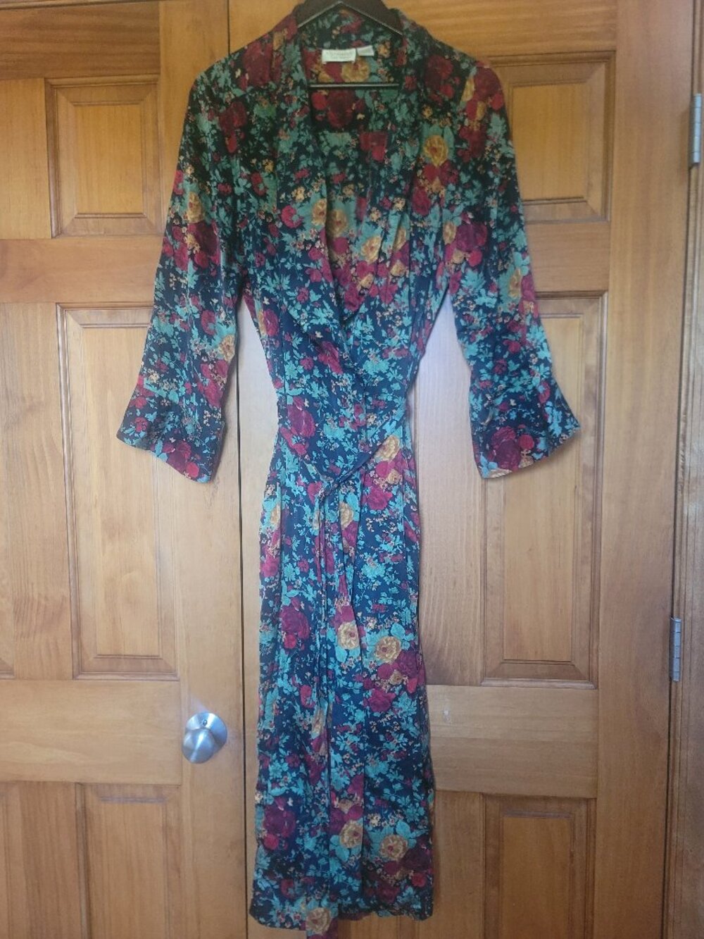 Vintage Gold Label Victoria's Secret Floral Kimono Robe 100% Silk Moody Korea Sm